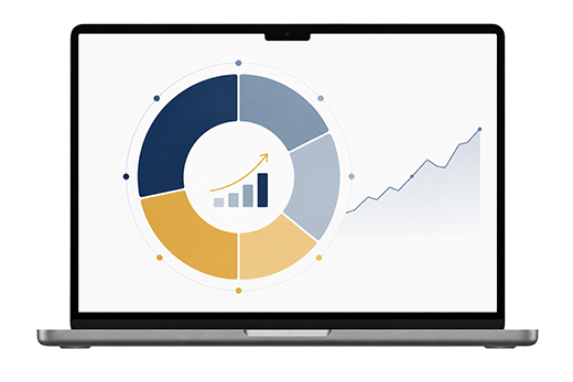 Laptop mit Finanz Dashboard - finanzen-paderborn.de